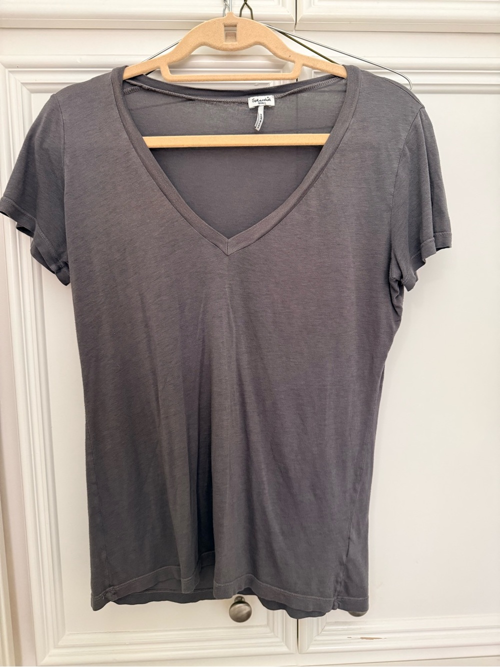 Splendid Gray V-Neck Short Sleeve Tee